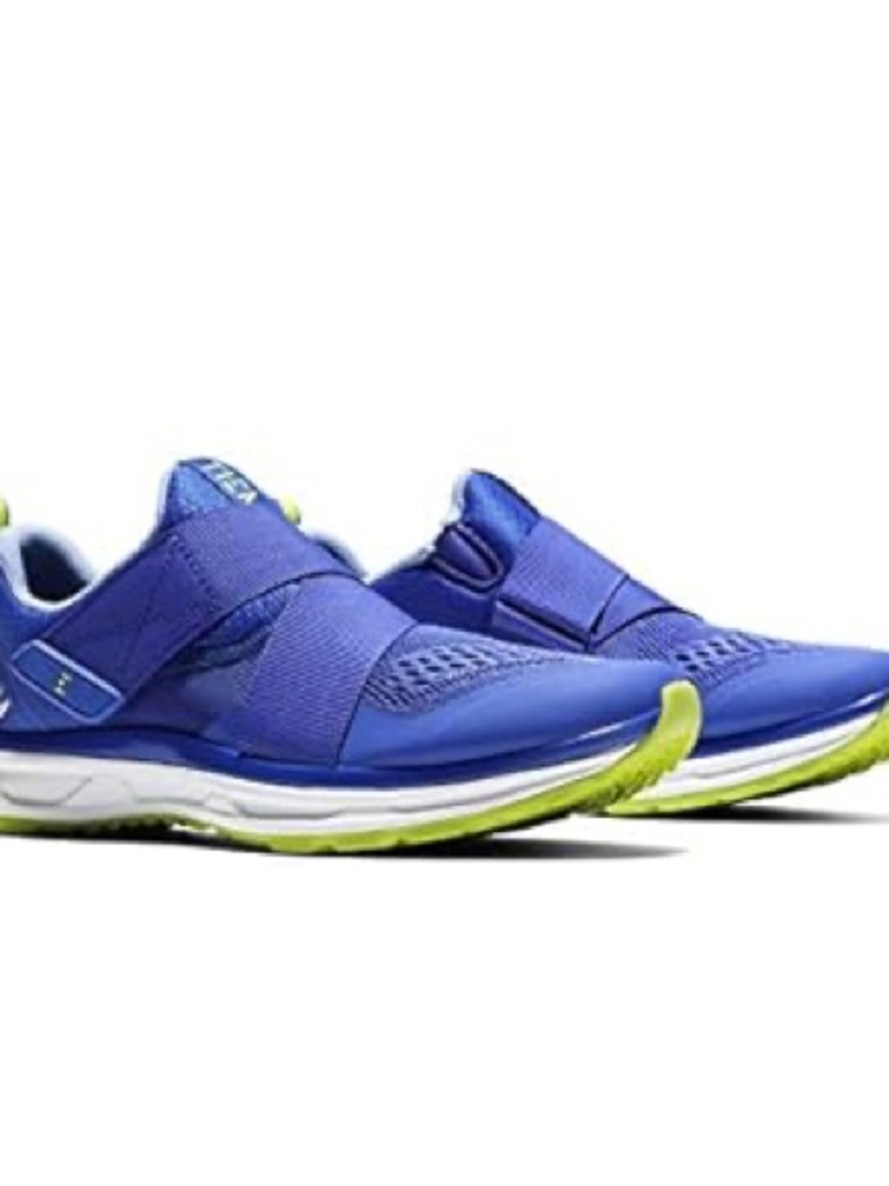 Tiem Slip-On Indoor Cycling Shoes in Hyper Blue with Lime Accents